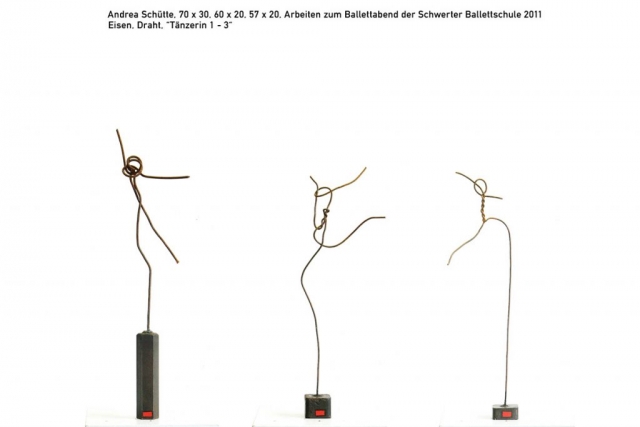 Tänzerin 1-3, Eisen und Draht